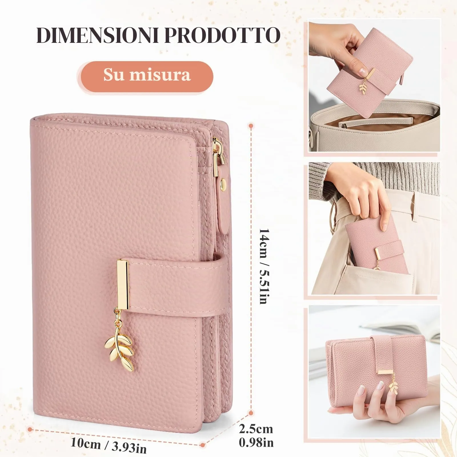 LUROON Portafoglio Medio Donna in Pelle con Blocco RFID - immagine 4