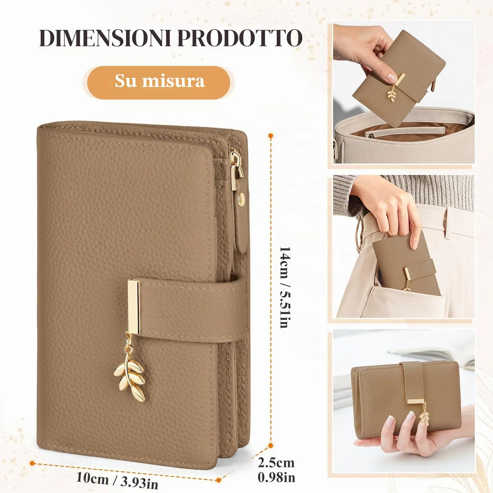 LUROON Portafoglio Medio Donna in Pelle con Blocco RFID e Portamonete - immagine 5