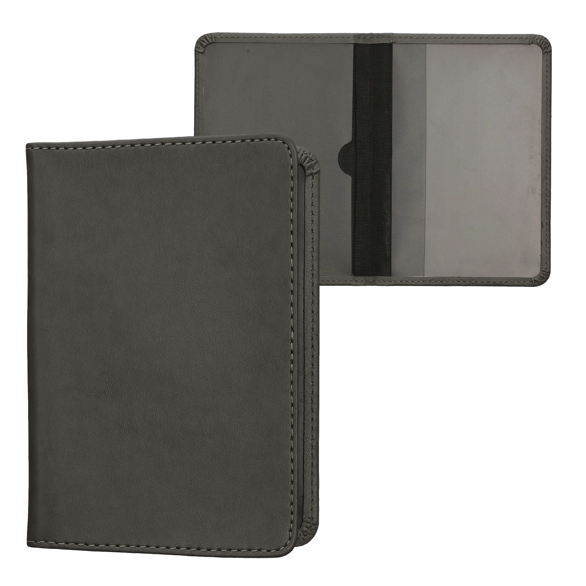 kwmobile Custodia in pelle PU per Libretto di Circolazione e Patente, Grigio Scuro - immagine 1