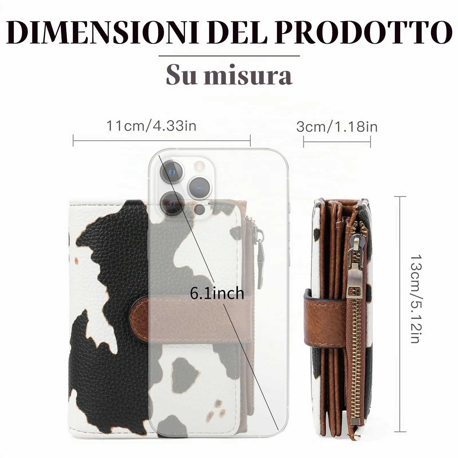 GOIACII Portafogli in pelle per donna con blocco RFID A04 Beige M - immagine 2
