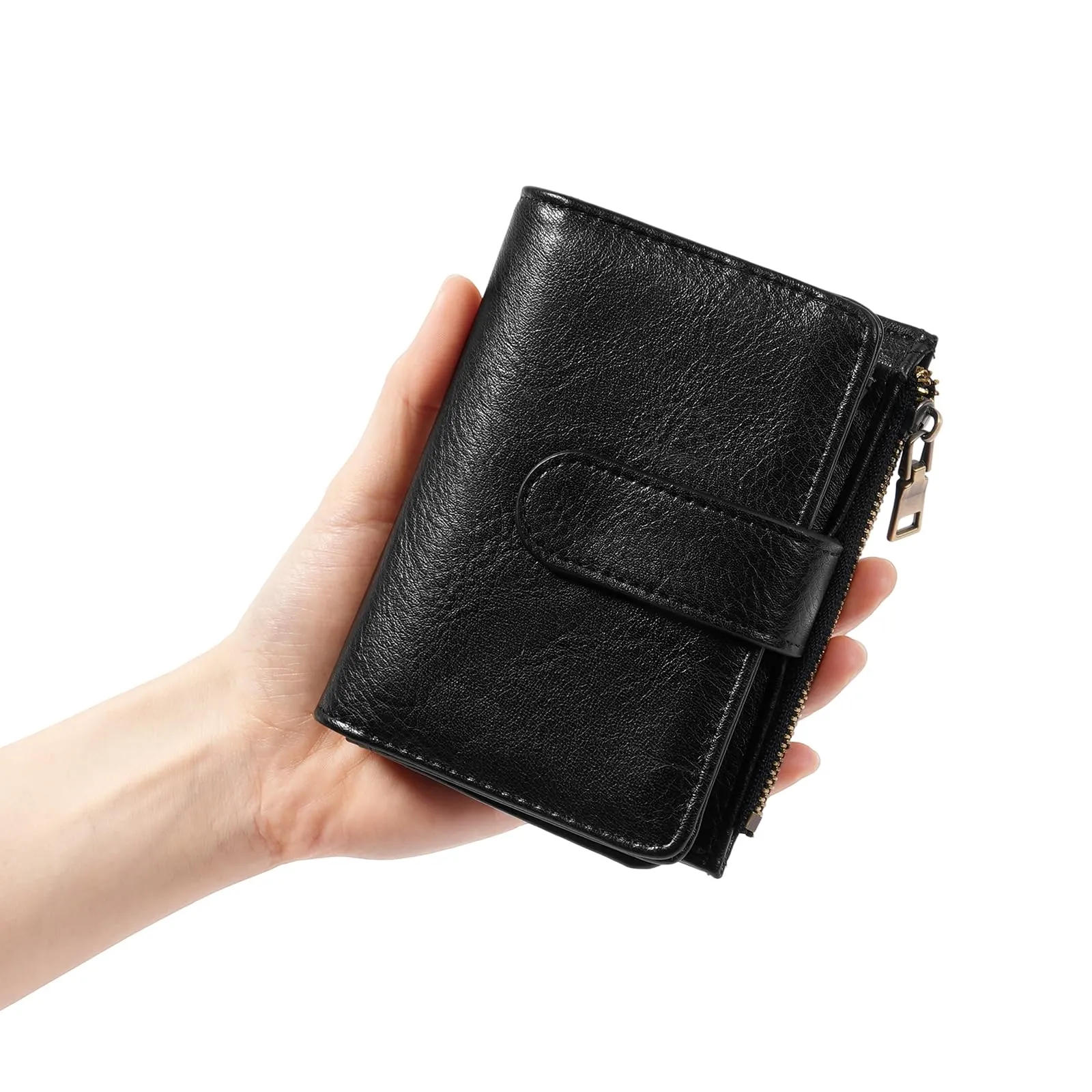 GOIACII Portafoglio in pelle da donna compatto con blocco RFID e 16 scomparti per carte di credito - immagine 7
