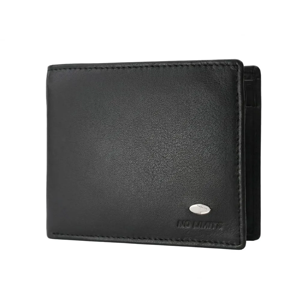 No Limits Portafoglio Uomo in Vera Pelle Slim con Protezione RFID, Nero - immagine 1
