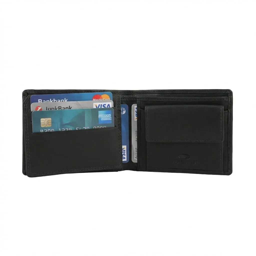 No Limits Portafoglio Uomo in Vera Pelle Slim con Protezione RFID, Nero - immagine 2