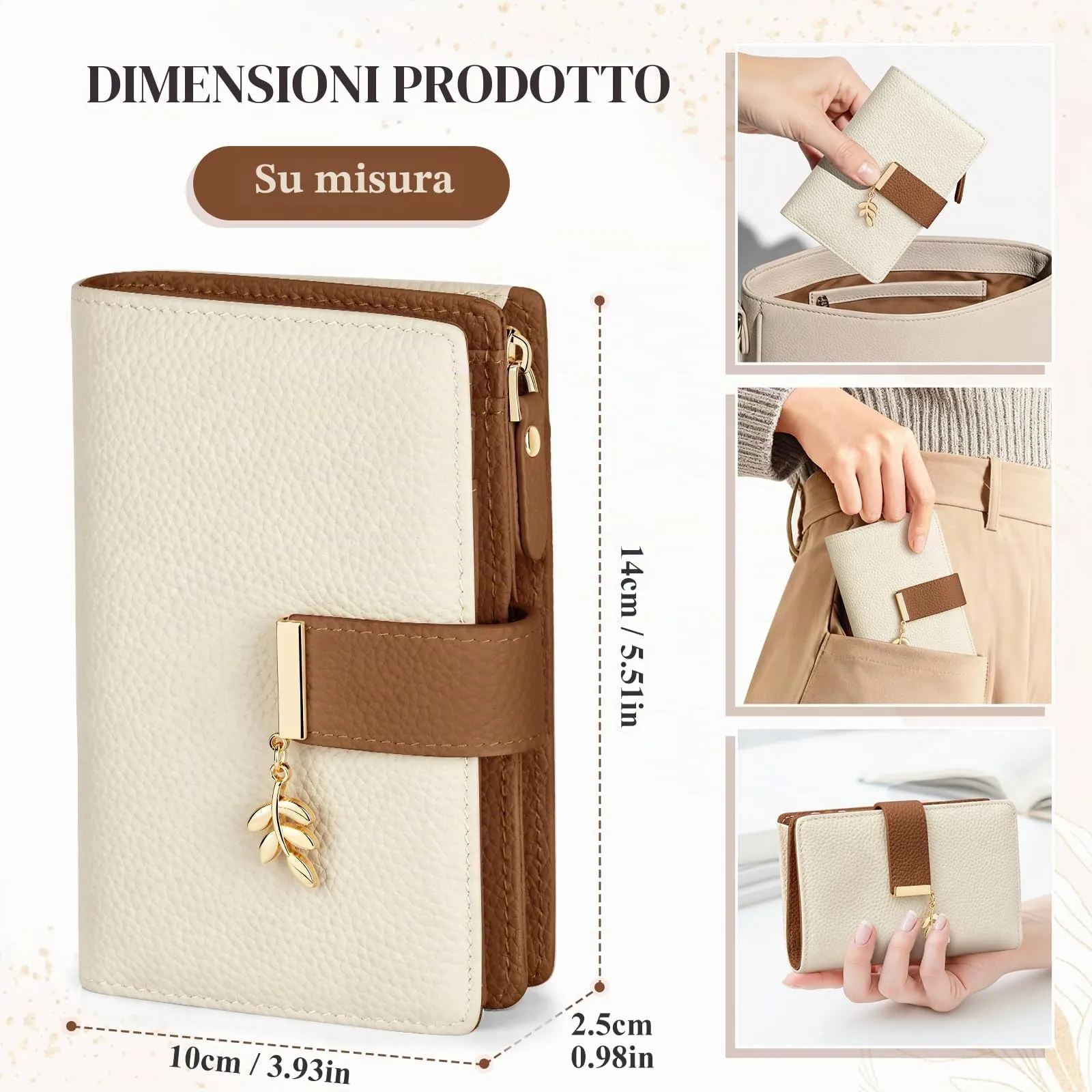 LUROON Portafoglio Medio Donna in Pelle con Blocco RFID - immagine 5