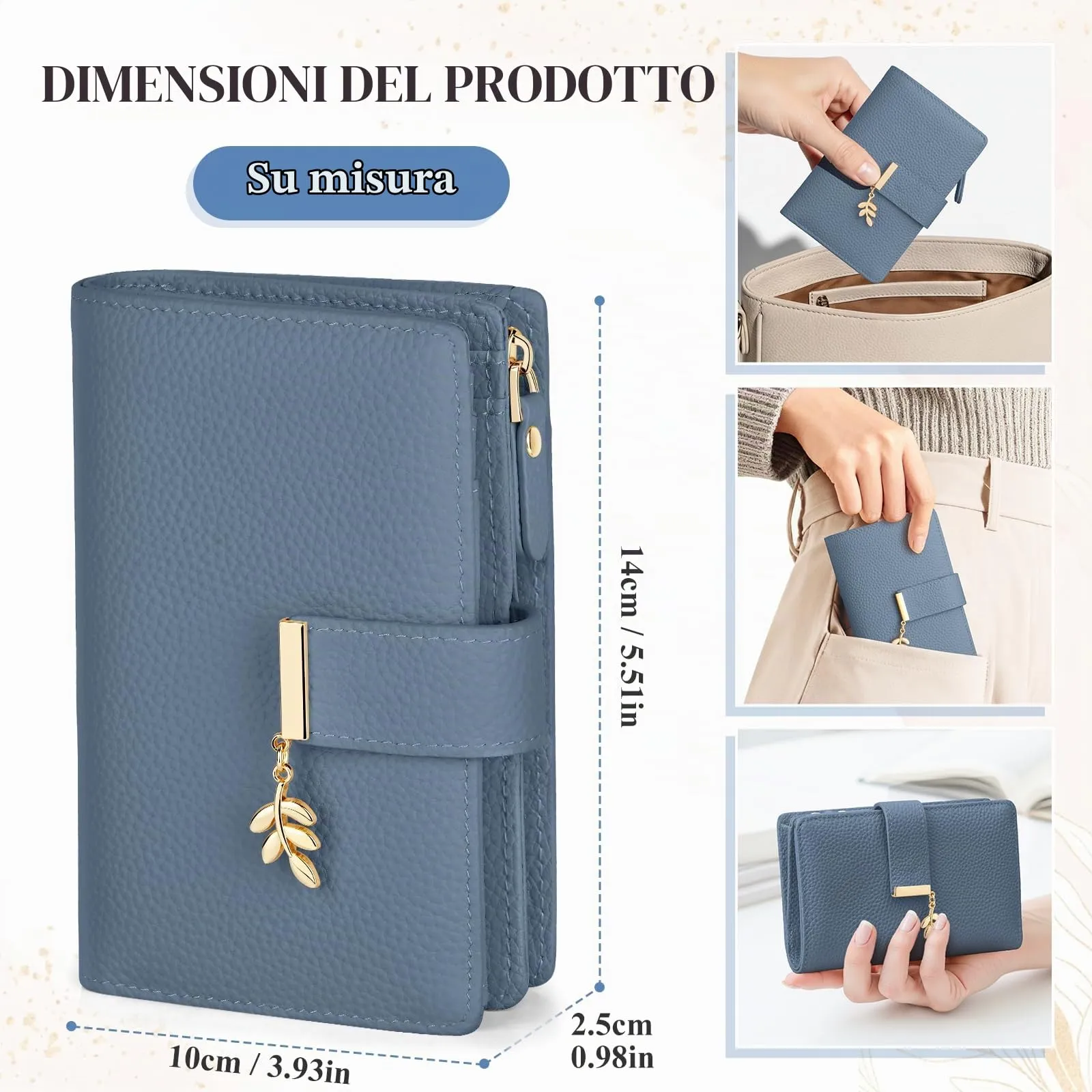 LUROON Portafoglio Medio Donna in Pelle con Blocco RFID e Portamonete - immagine 5
