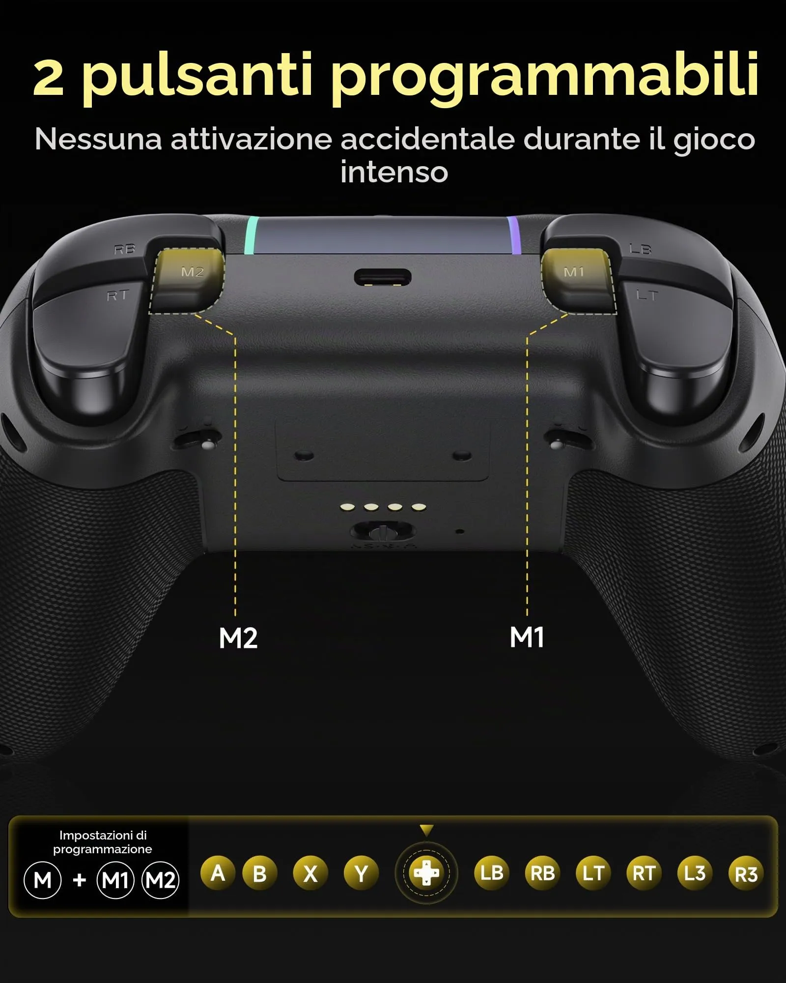 EasySMX X05Pro Wireless Controller with Charging Base for PC, Switch, Android, iOS - Black - immagine 7