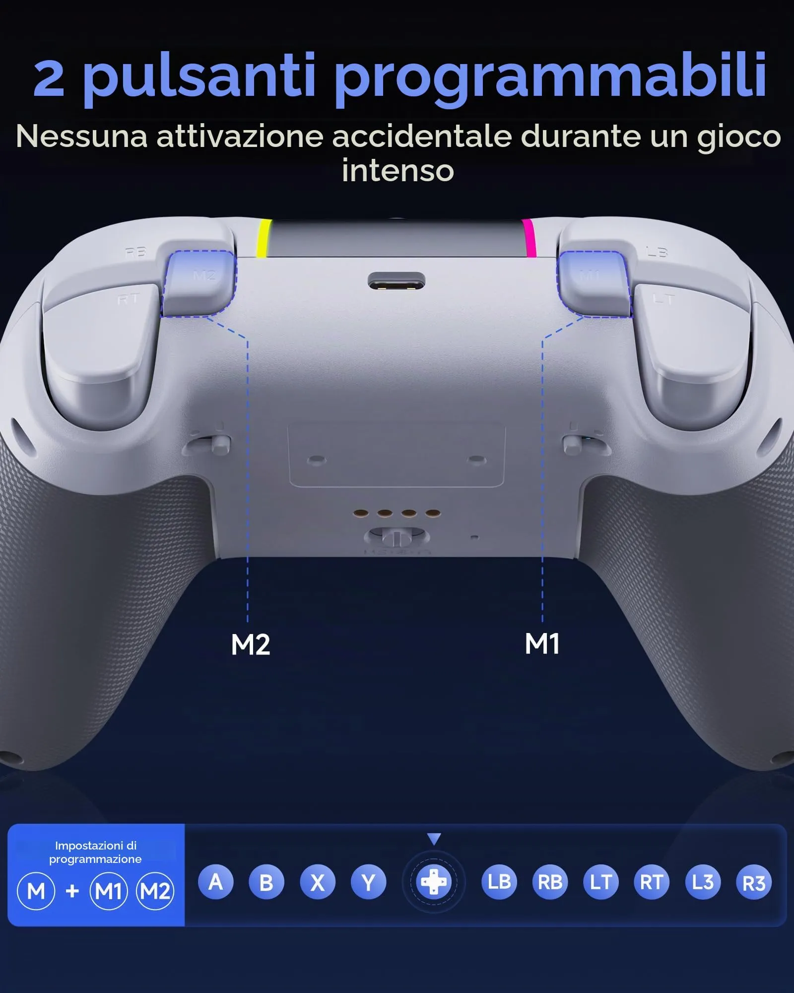 EasySMX X05Pro Wireless Controller with Dock, 1000Hz, Hall Joystick, PC/Switch/Android/iOS – White - immagine 6