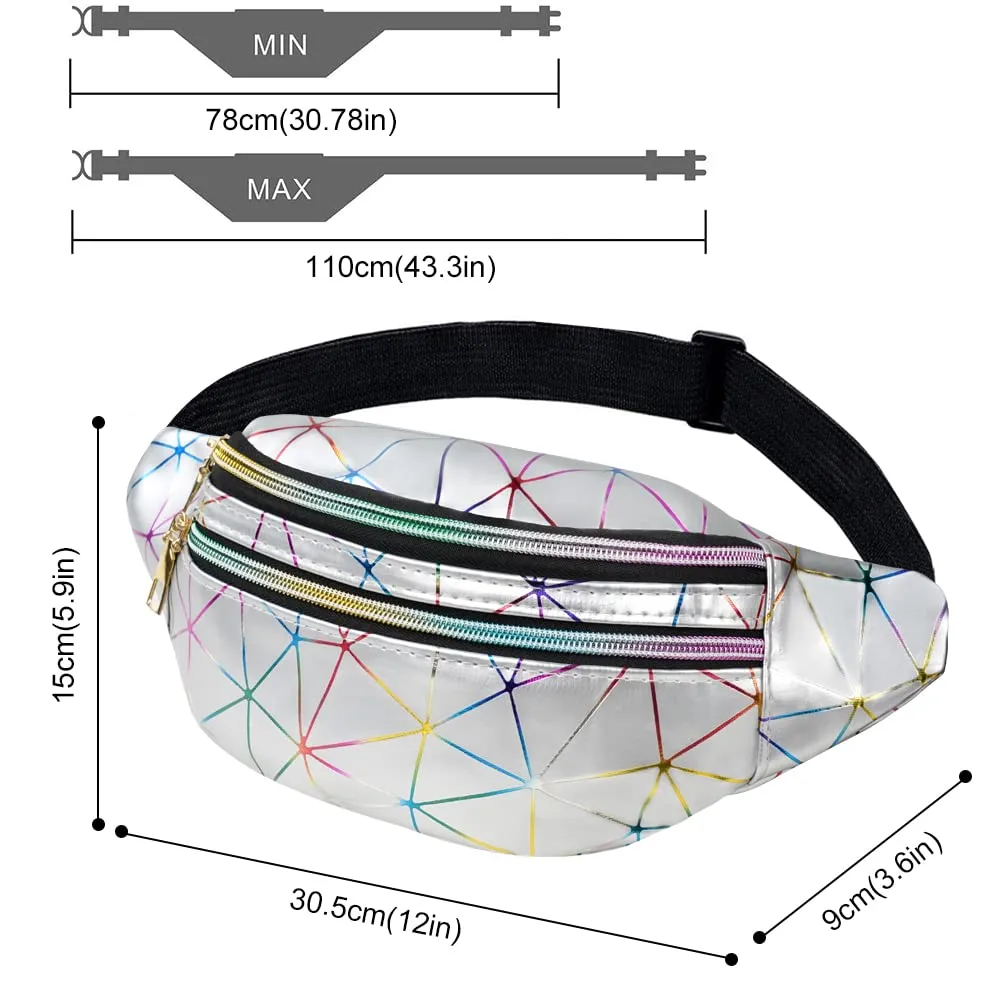 Flintronic Marsupio da Donna Impermeabile Regolabile Lucido per Running Viaggio e Campeggio - immagine 2