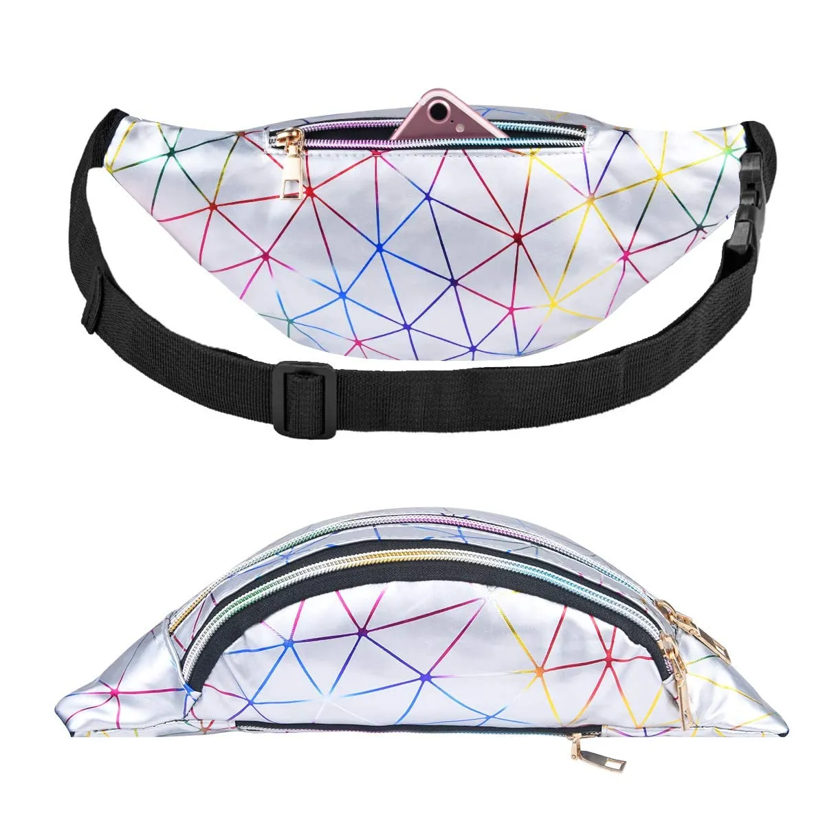 Flintronic Marsupio da Donna Impermeabile Regolabile Lucido per Running Viaggio e Campeggio - immagine 5