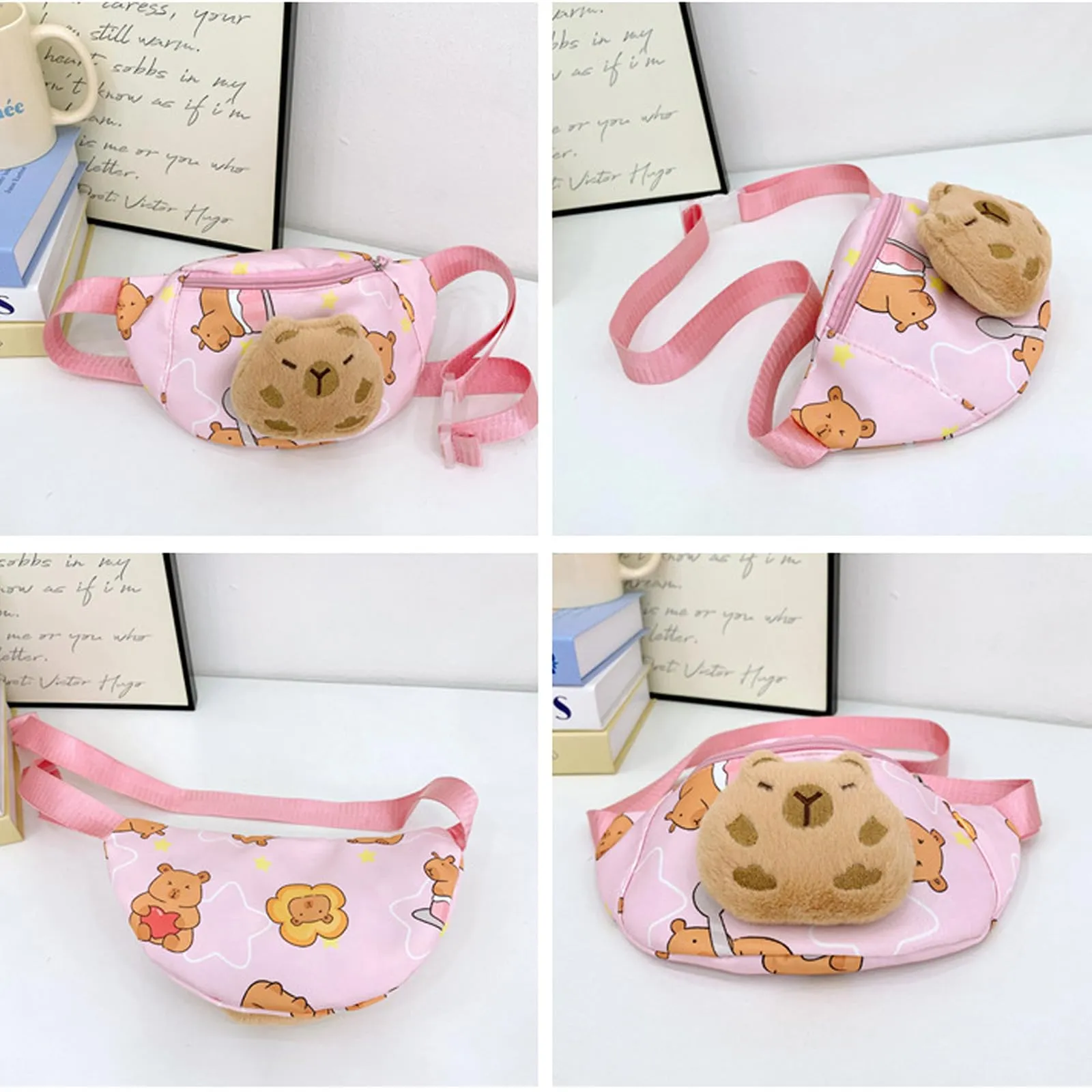 FOSDICK Set 2 Marsupi Capibara per Ragazza, Borsa a Tracolla in Nylon, 24 x 14 cm - immagine 6