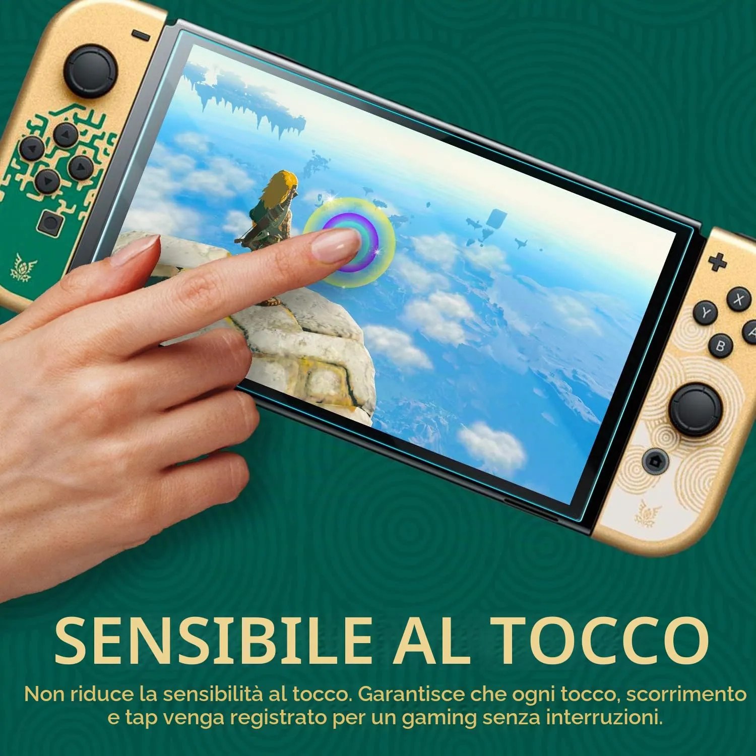 Orzly Protezioni Schermo in Vetro Temperato per Nintendo Switch OLED (4 Pezzi) - immagine 7