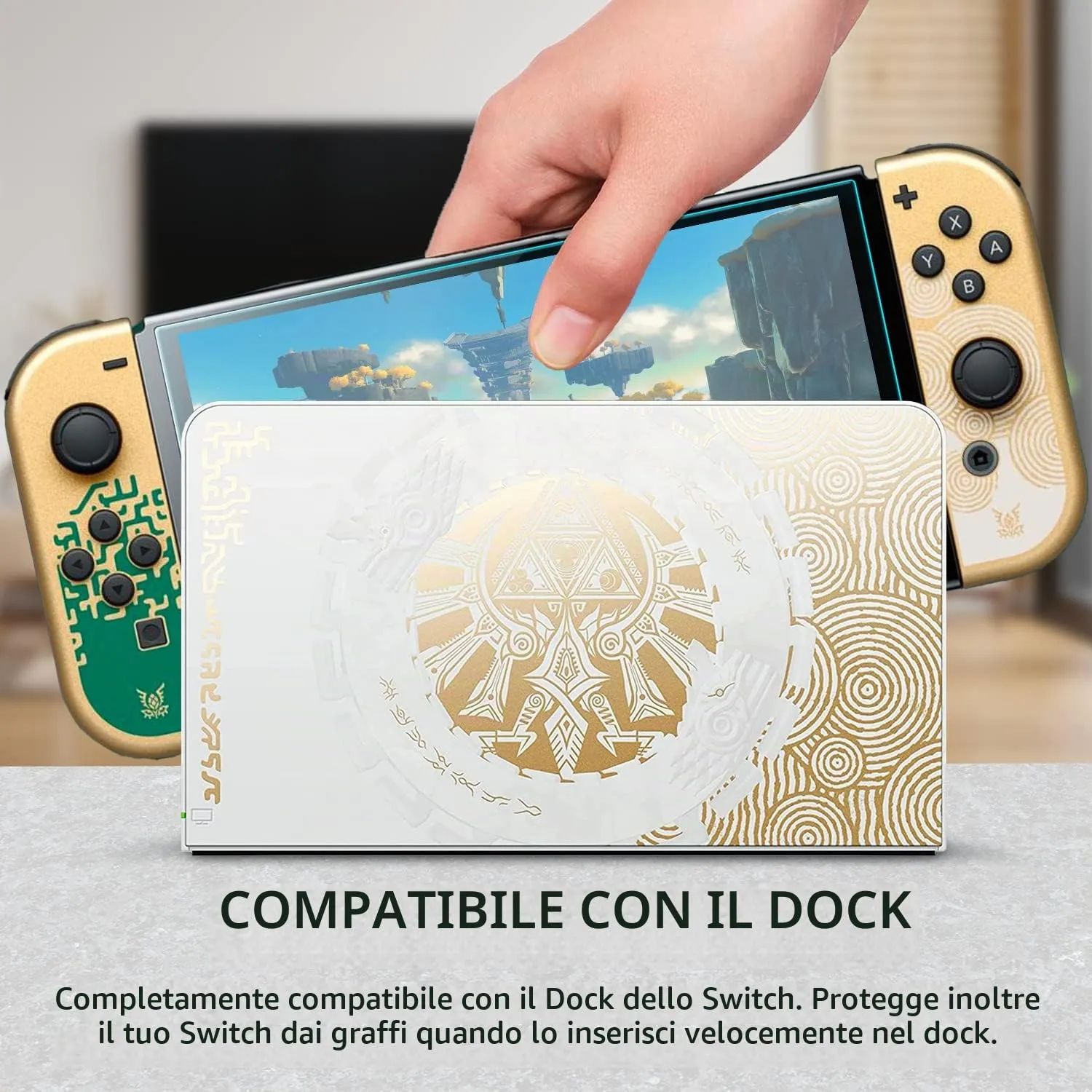 Orzly Protezioni Schermo in Vetro Temperato per Nintendo Switch OLED (4 Pezzi) - immagine 8