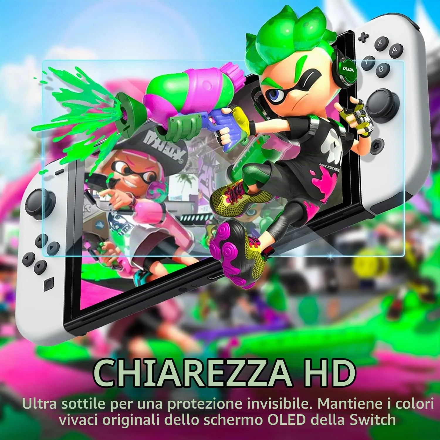 Orzly Protezioni Schermo in Vetro Temperato per Nintendo Switch OLED (4 Pezzi) - immagine 9