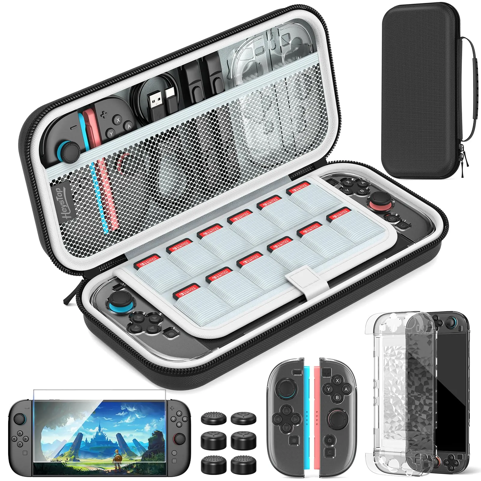 HEYSTOP Kit di Accessori per Nintendo Switch 2, Custodia da Viaggio, Cover Protettiva e Protezione Schermo - immagine 1