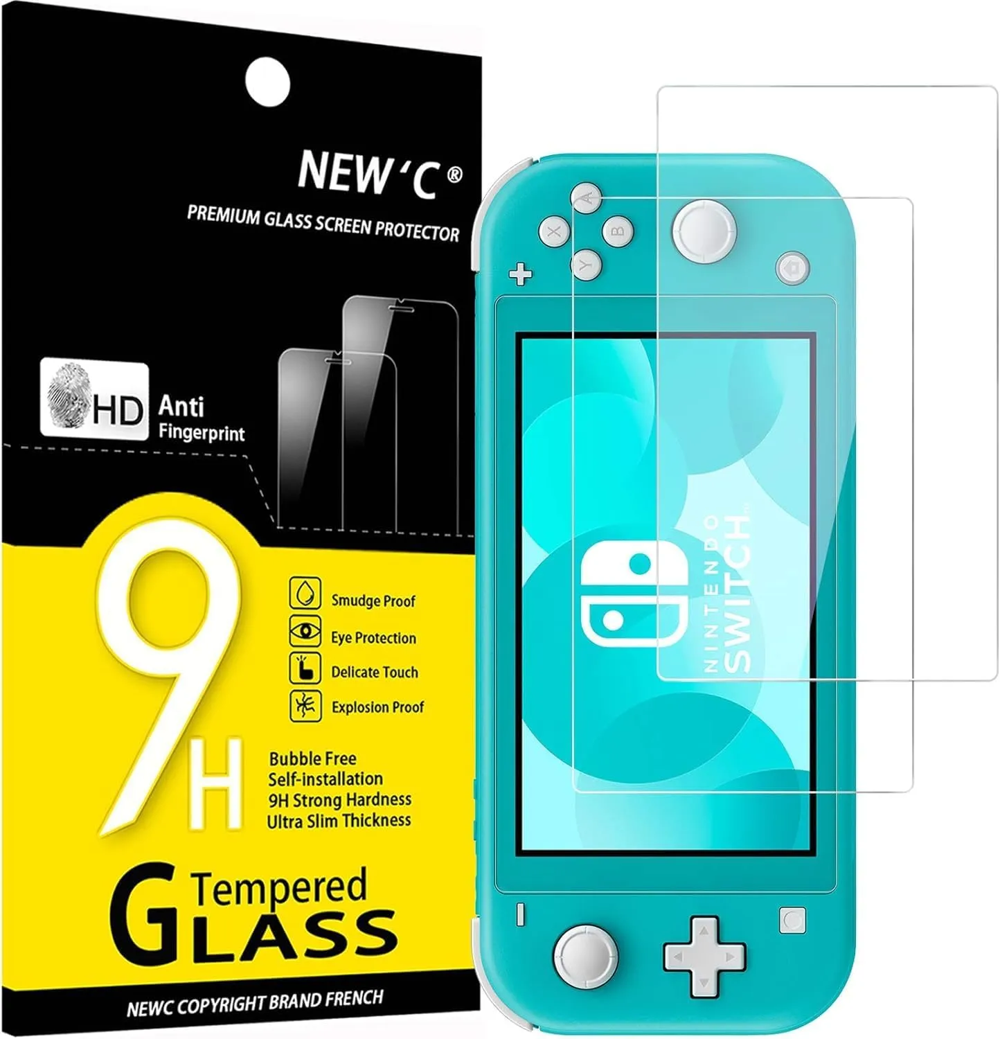 NEW'C Pellicola in Vetro Temperato per Nintendo Switch Lite - immagine 1