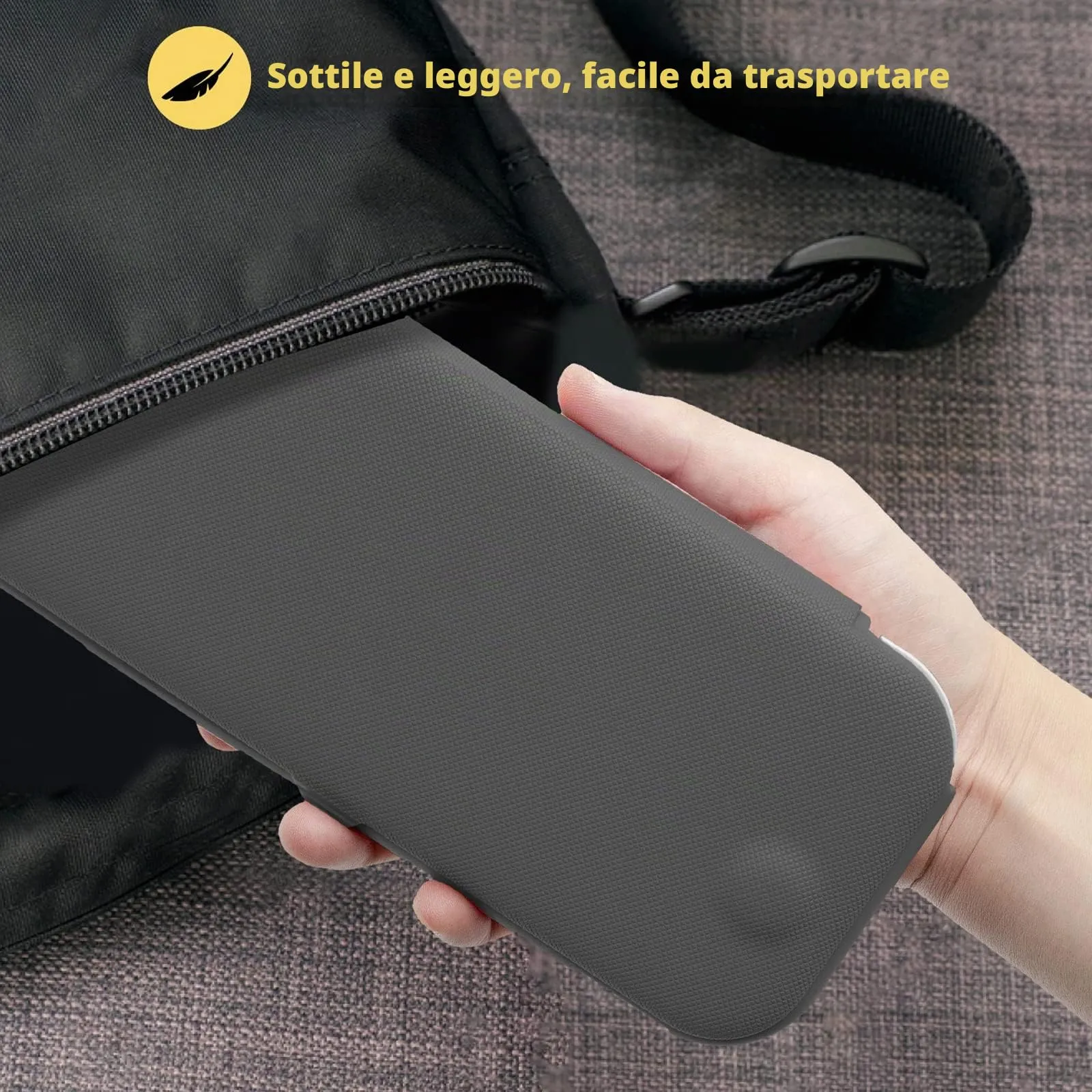 ProCase Custodia Folio per Nintendo Switch Lite 2019 con 2 Vetri Temperati, Copertura Frontale Magnetica Staccabile - Grigio - immagine 6