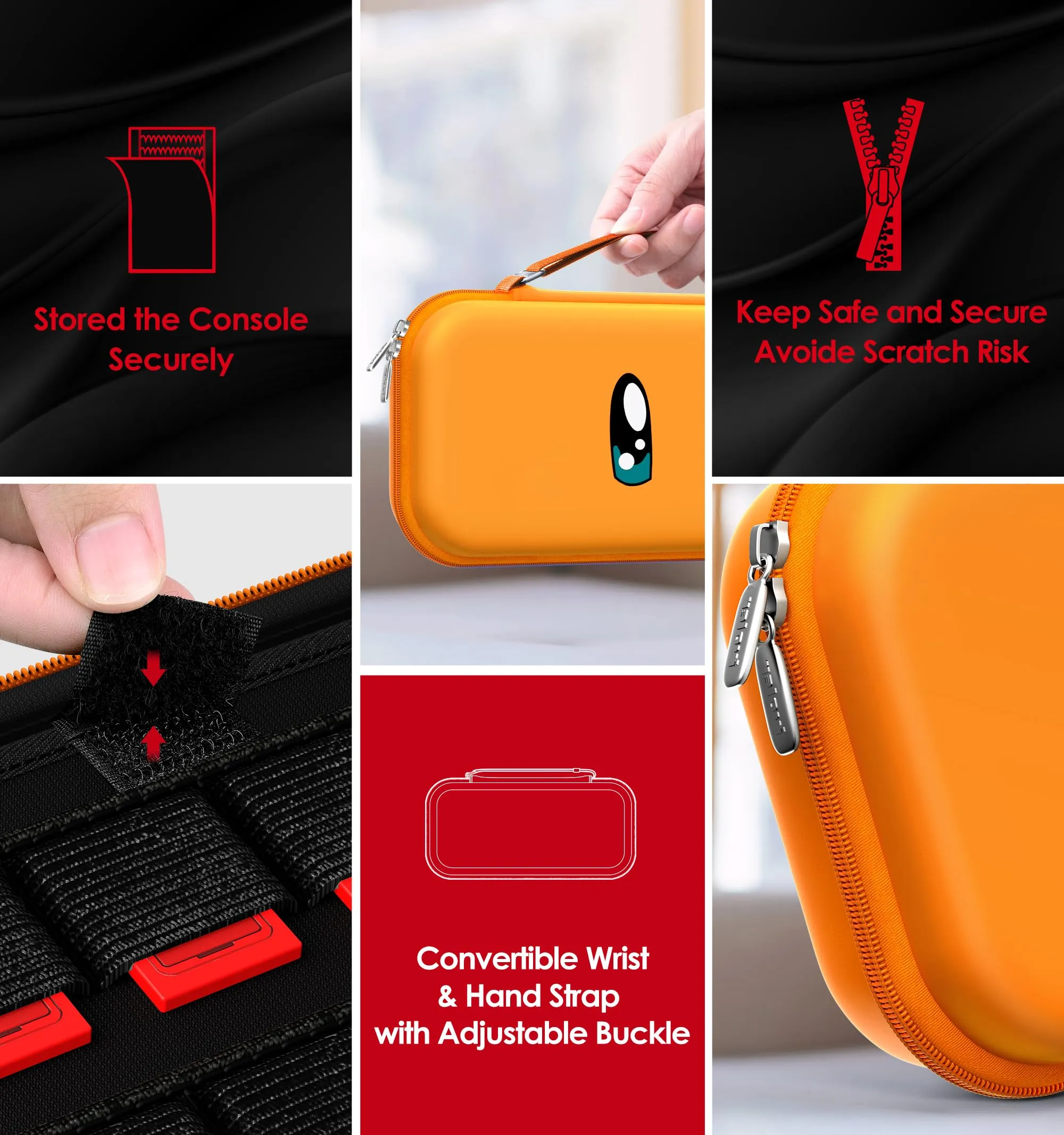 iVoler Custodia Rigida per Nintendo Switch 2 (2025) con Slot per 12 Giochi - Arancio - immagine 6