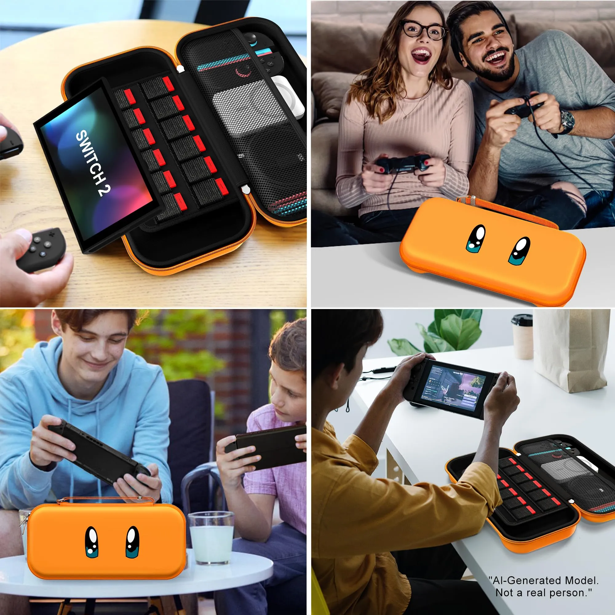 iVoler Custodia Rigida per Nintendo Switch 2 (2025) con Slot per 12 Giochi - Arancio - immagine 7