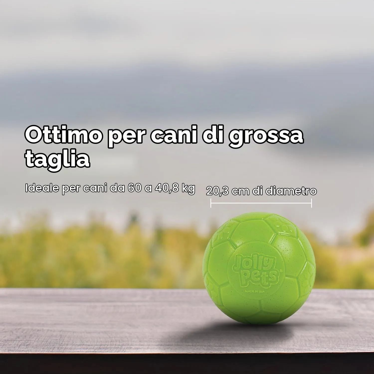 Jolly Pets Palla da Calcio per Cani Verde Mela, Large - immagine 5