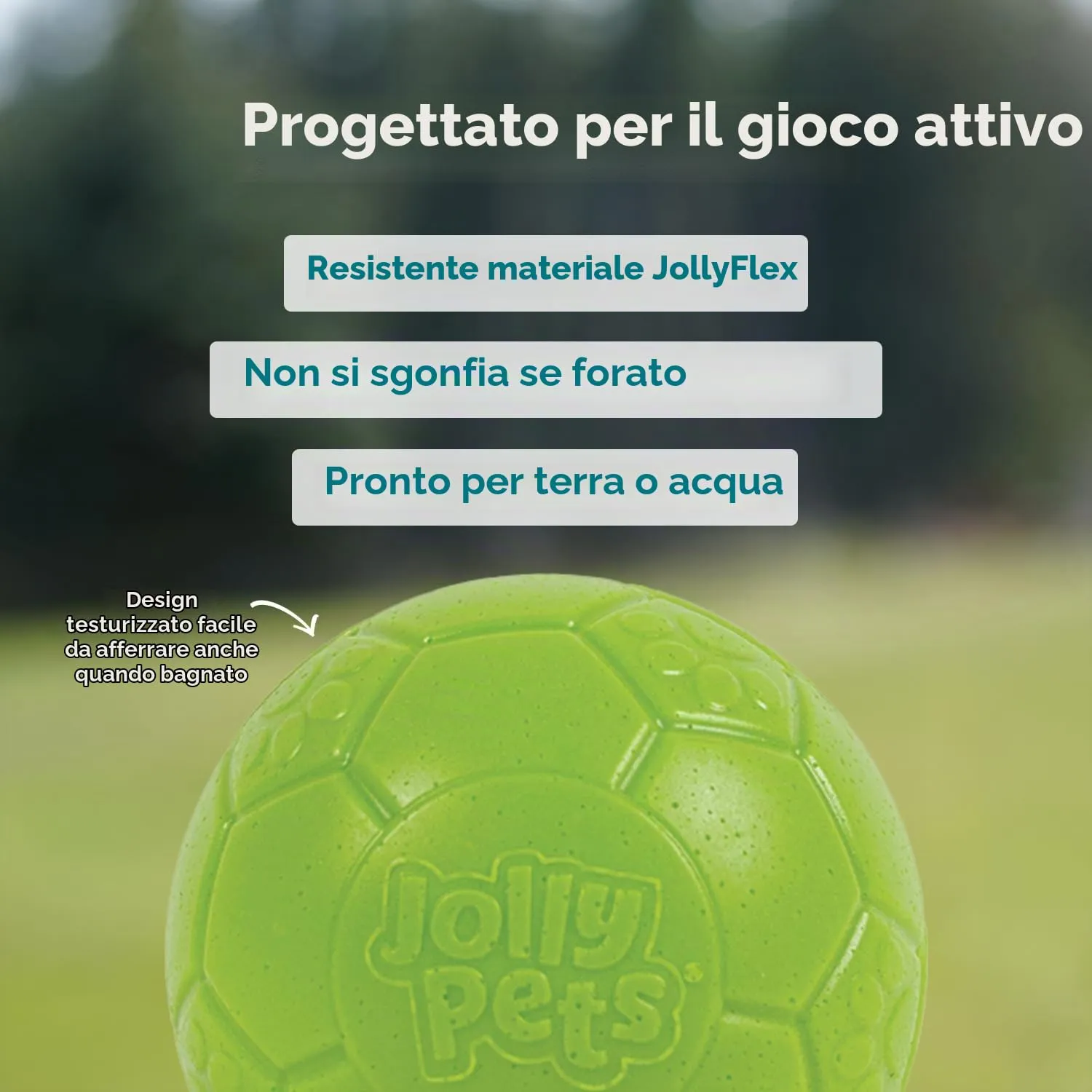 Jolly Pets Palla da Calcio per Cani Verde Mela, Large - immagine 6