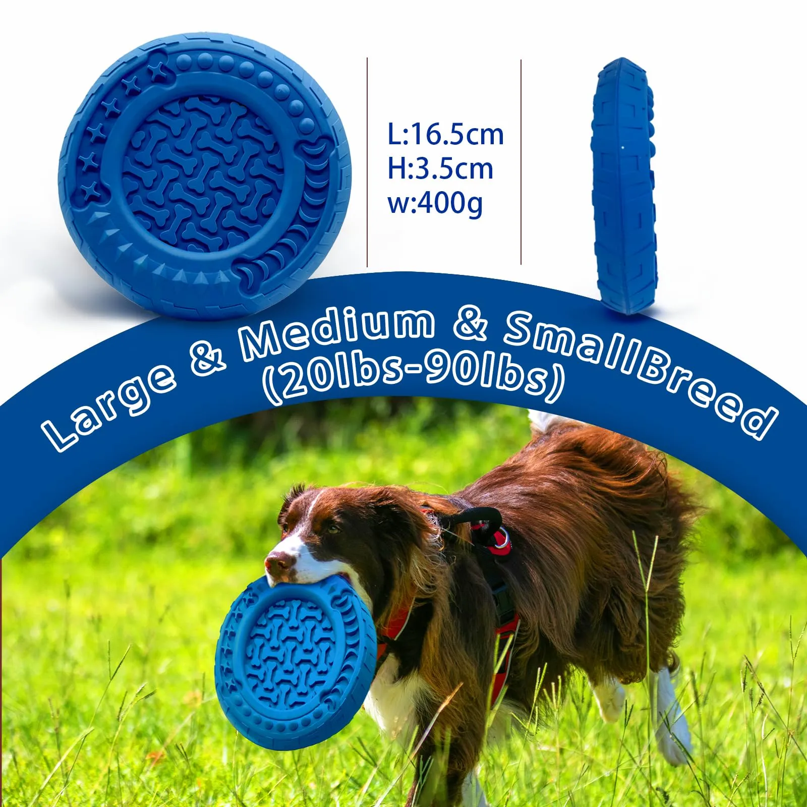 TFSZE Giocattolo da Masticare in Gomma Naturale per Cani Piccoli e Medi, Bastone per Pulizia Denti, Blu - immagine 2