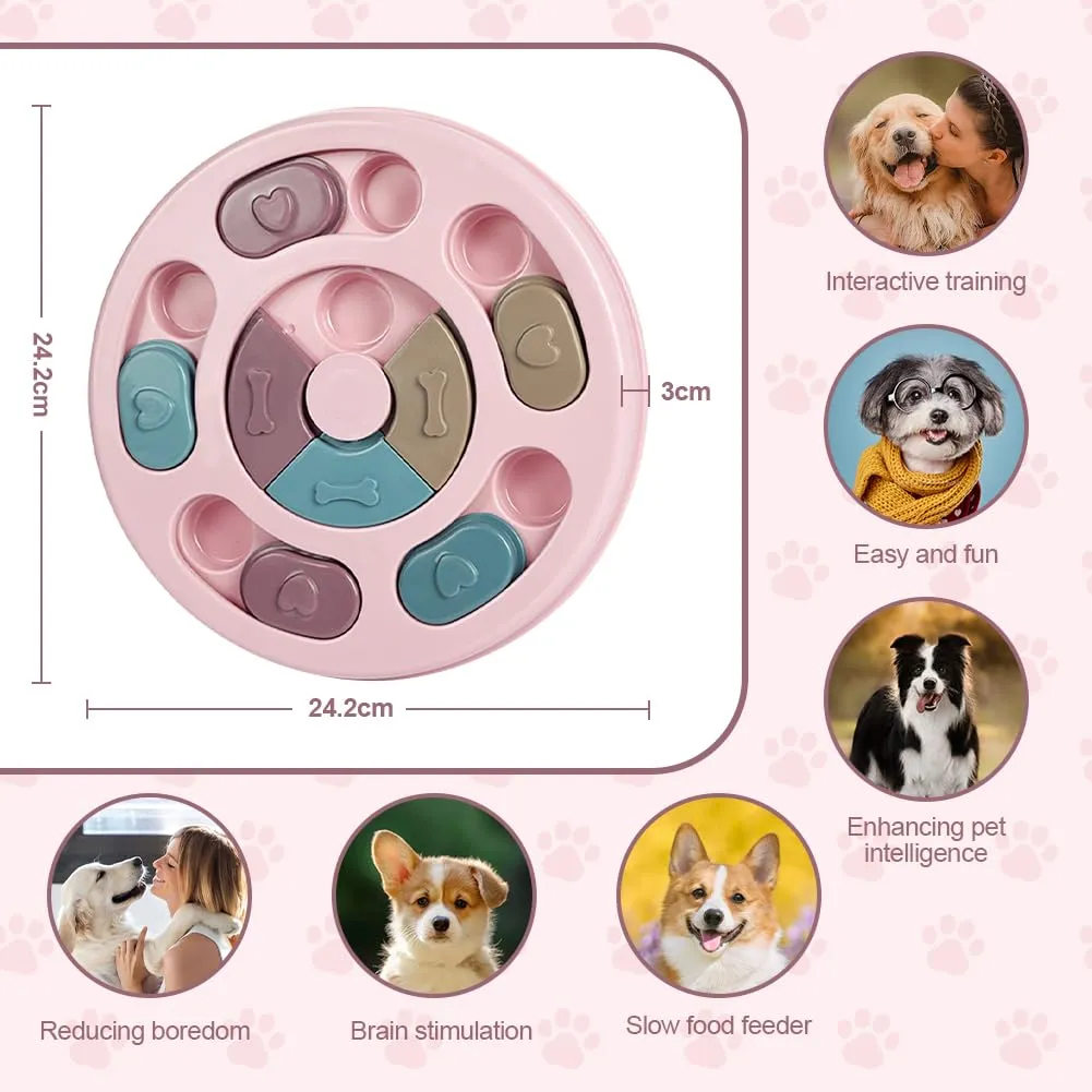 vsshe Giocattoli di Intelligenza per Cani e Gatti, Treat Dispenser Interattivo, Puzzle Antiscivolo e Lavabile, Rosso - immagine 2