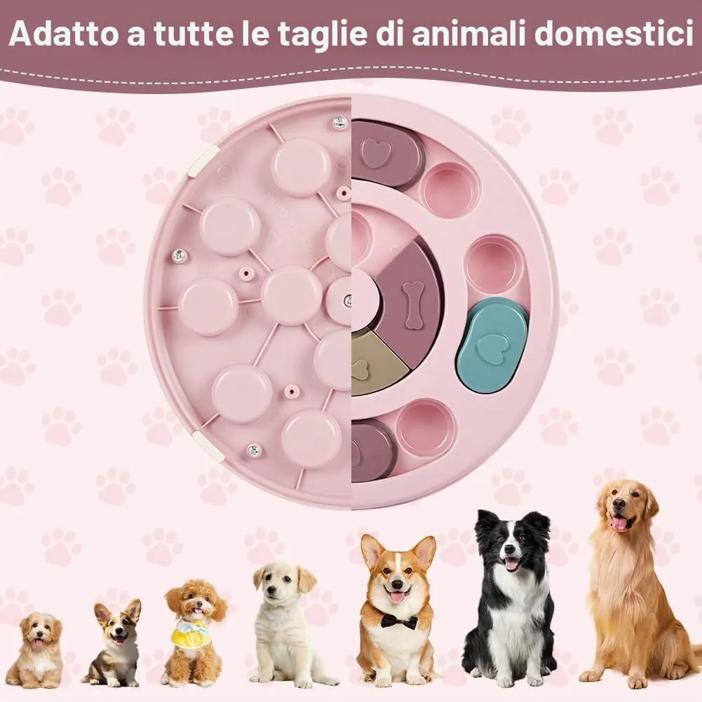 vsshe Giocattoli di Intelligenza per Cani e Gatti, Treat Dispenser Interattivo, Puzzle Antiscivolo e Lavabile, Rosso - immagine 4