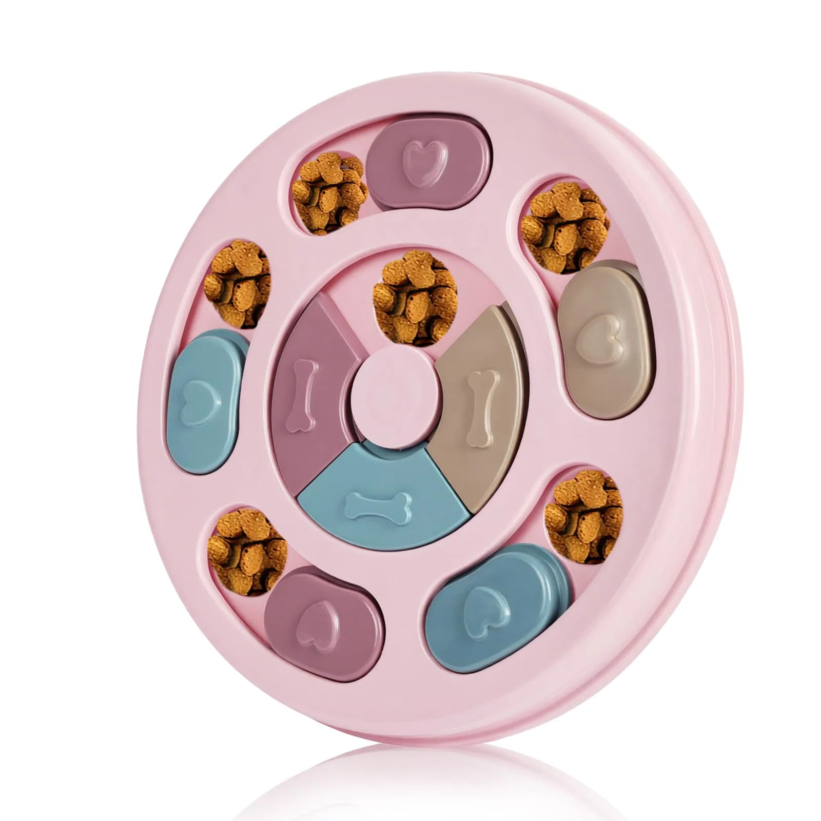 vsshe Giocattoli di Intelligenza per Cani e Gatti, Treat Dispenser Interattivo, Puzzle Antiscivolo e Lavabile, Rosso - immagine 8