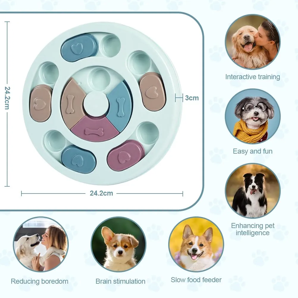 vsshe Giocattoli di Intelligenza per Cani e Gatti, Treat Dispenser Interattivo e Puzzle Antiscivolo, Blu - immagine 2