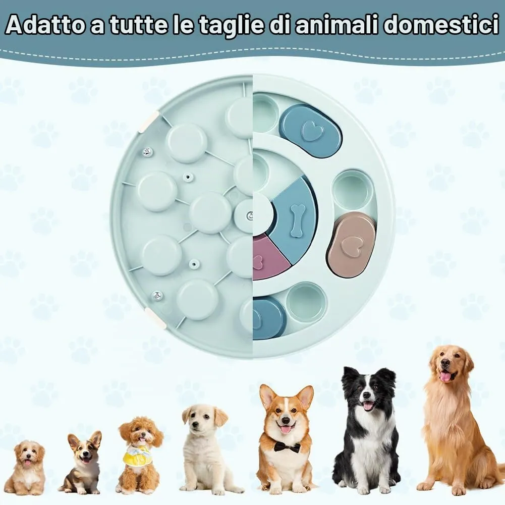 vsshe Giocattoli di Intelligenza per Cani e Gatti, Treat Dispenser Interattivo e Puzzle Antiscivolo, Blu - immagine 4