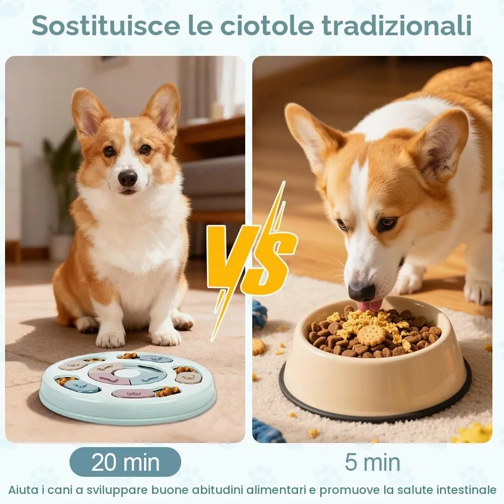 vsshe Giocattoli di Intelligenza per Cani e Gatti, Treat Dispenser Interattivo e Puzzle Antiscivolo, Blu - immagine 5