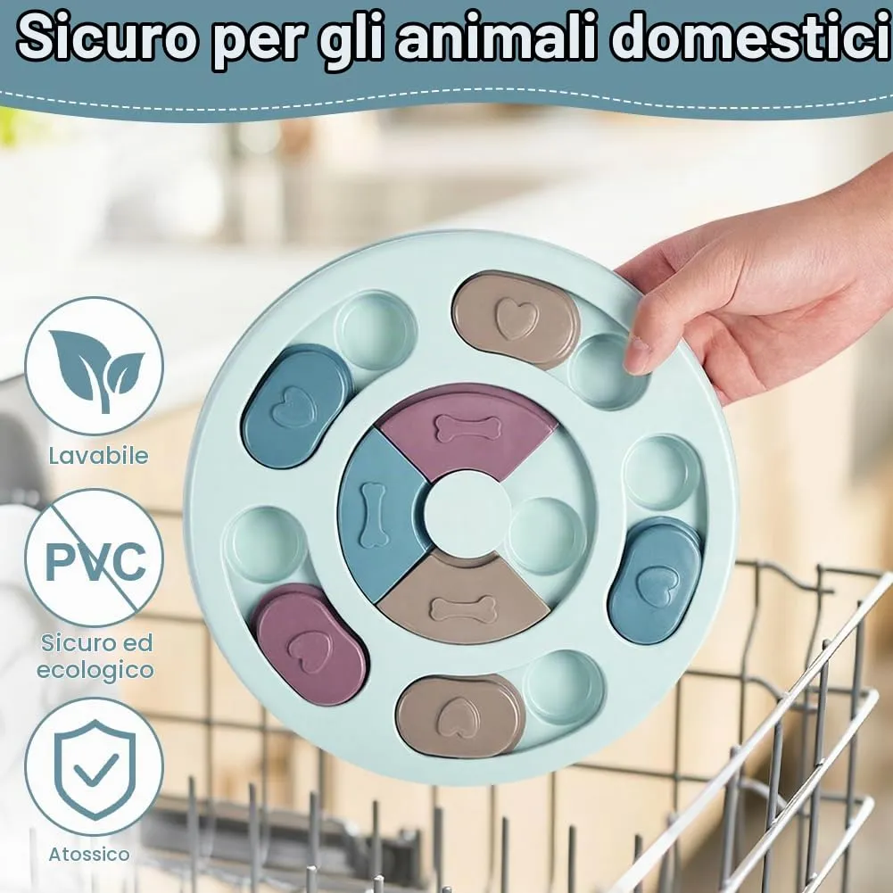 vsshe Giocattoli di Intelligenza per Cani e Gatti, Treat Dispenser Interattivo e Puzzle Antiscivolo, Blu - immagine 6