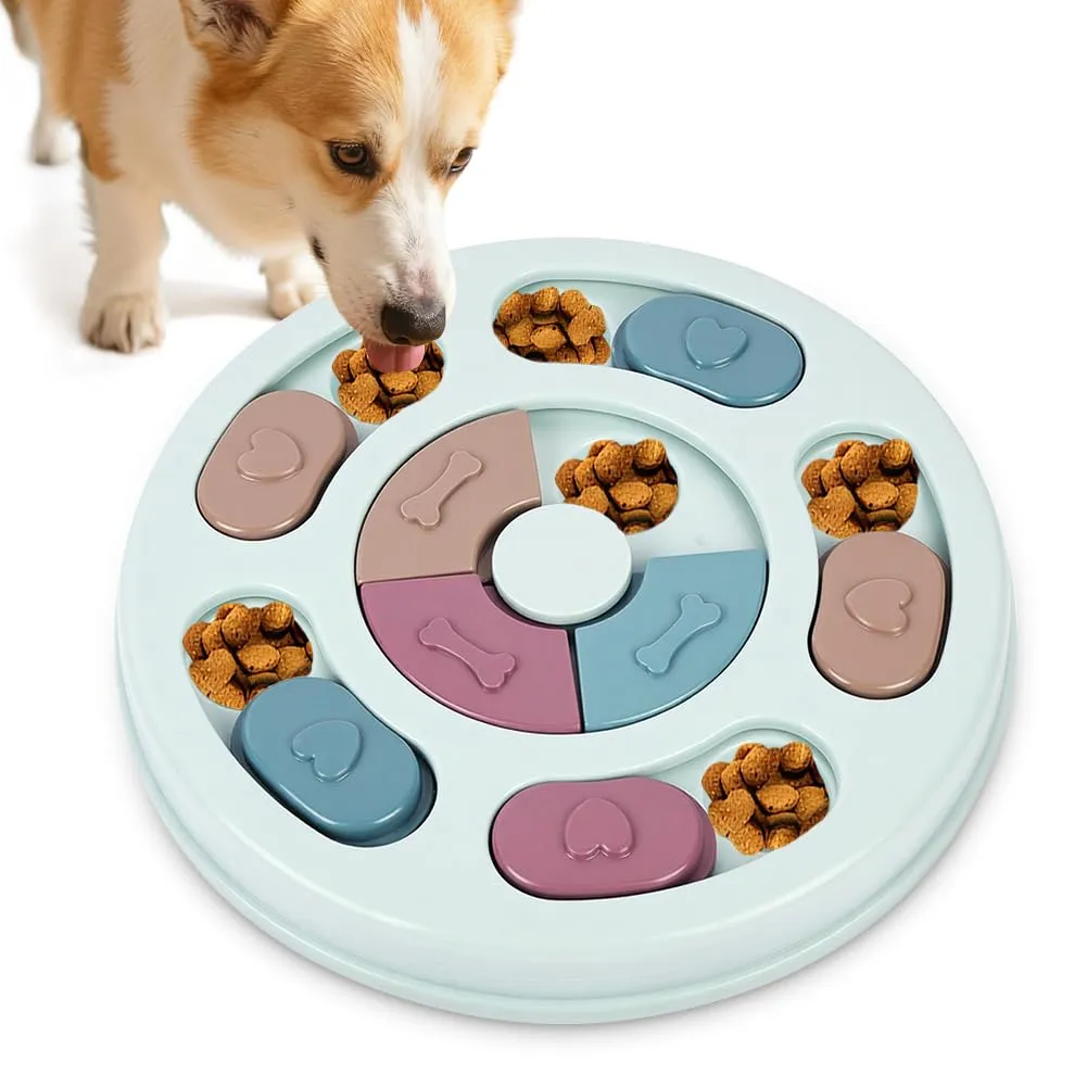 vsshe Giocattoli di Intelligenza per Cani e Gatti, Treat Dispenser Interattivo e Puzzle Antiscivolo, Blu - immagine 8