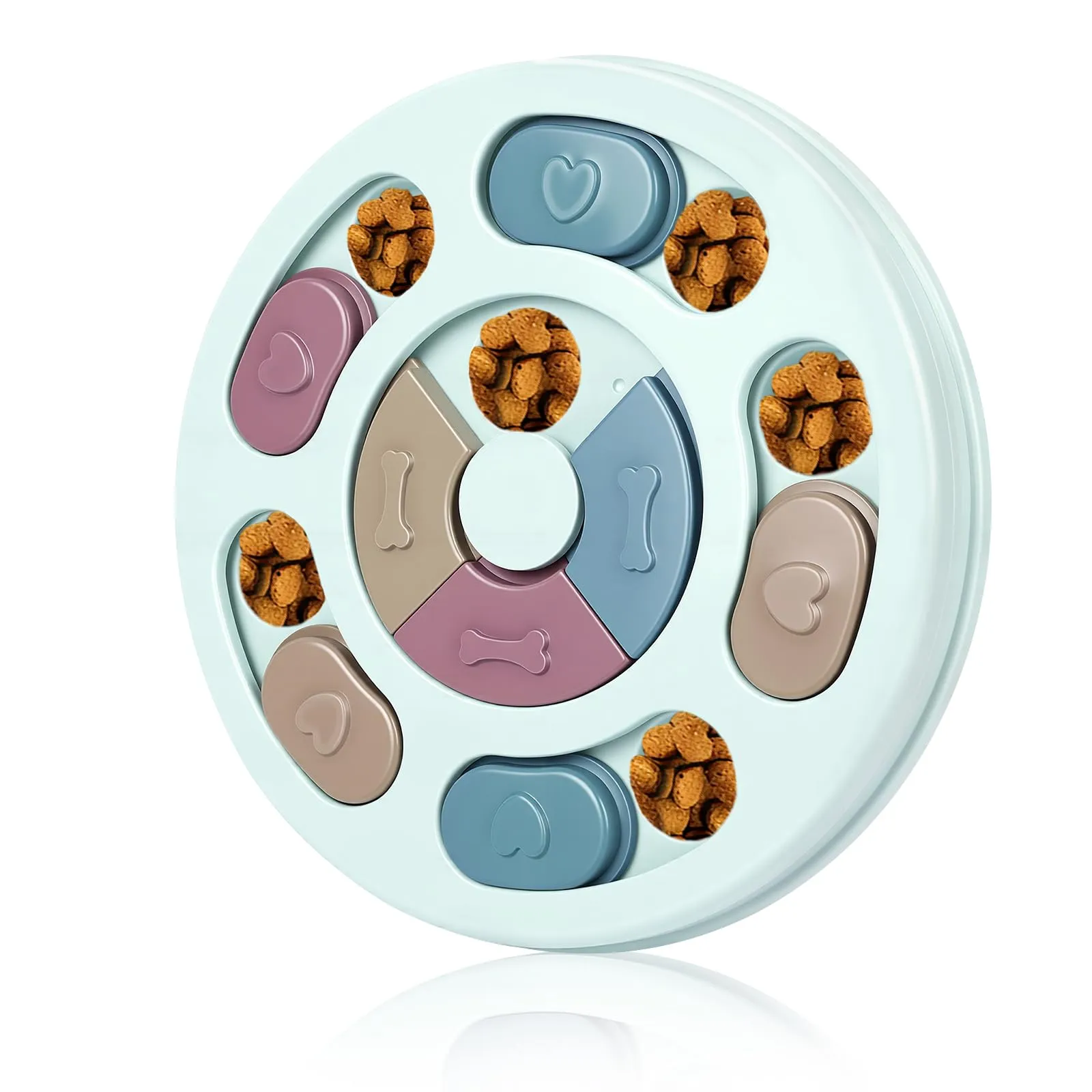 vsshe Giocattoli di Intelligenza per Cani e Gatti, Treat Dispenser Interattivo e Puzzle Antiscivolo, Blu - immagine 9
