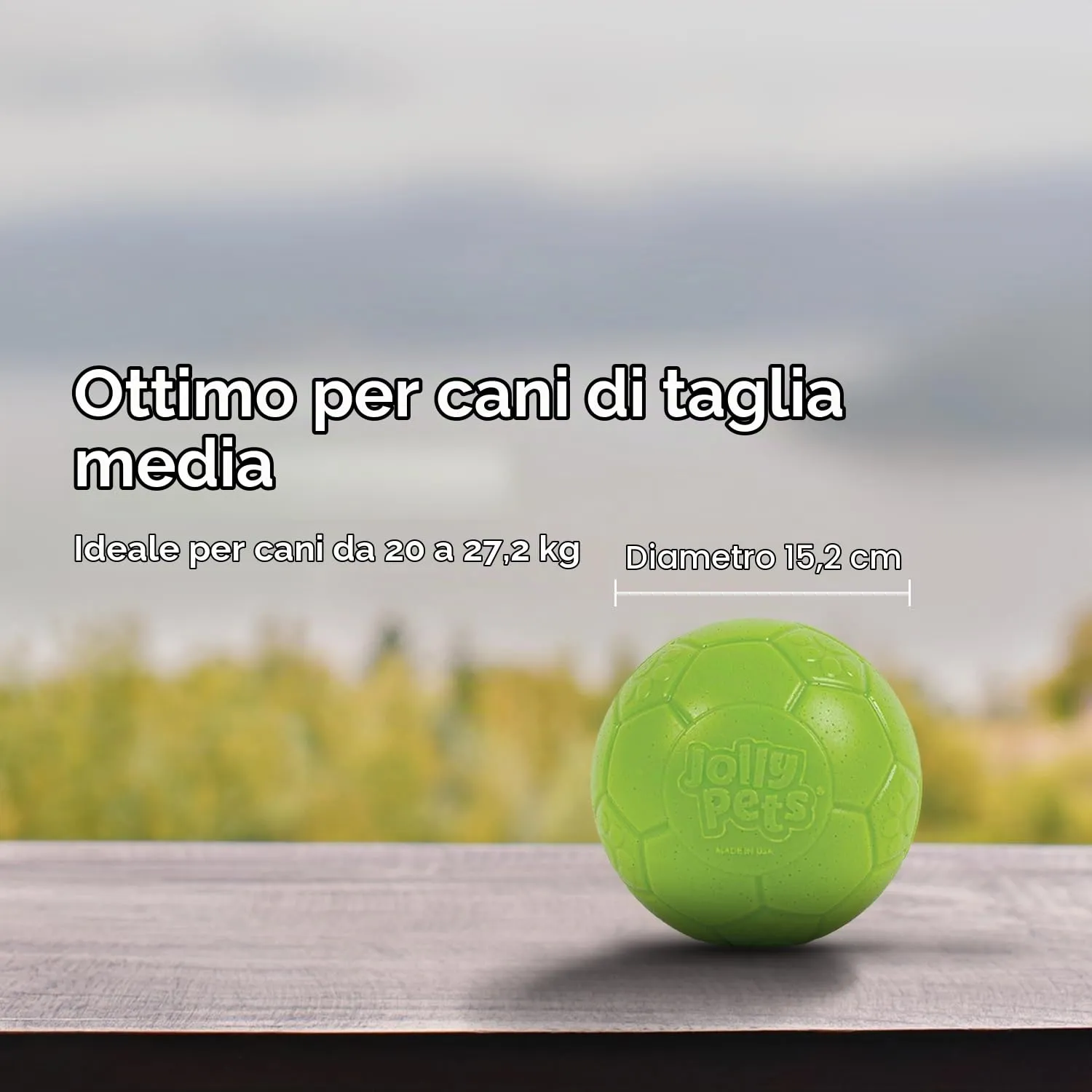 Jolly Pets Palla da Calcio per Cani - Verde Mela - 217 g - immagine 5