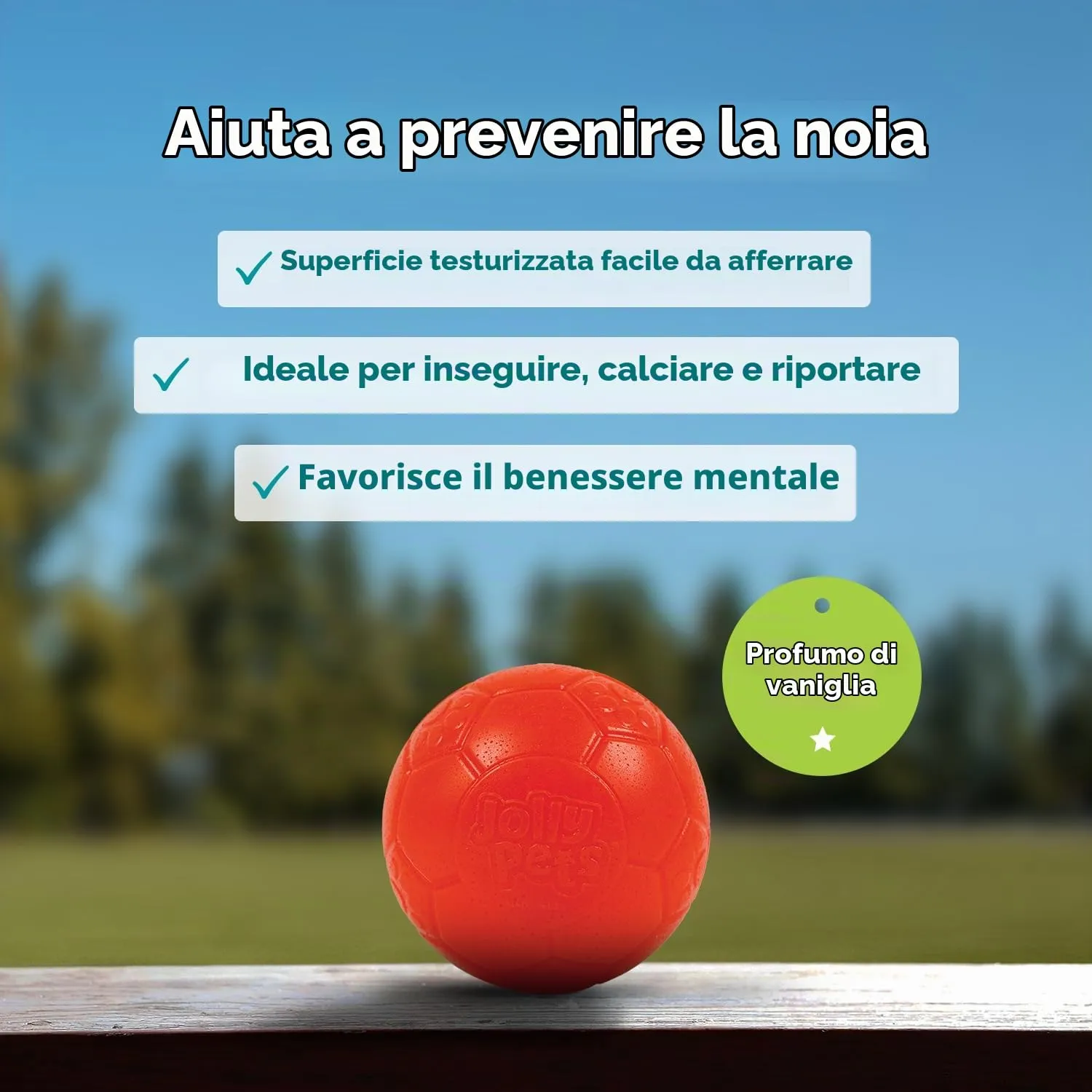 Jolly Pets Palla da Calcio per Cani, Arancione, Medium - immagine 2