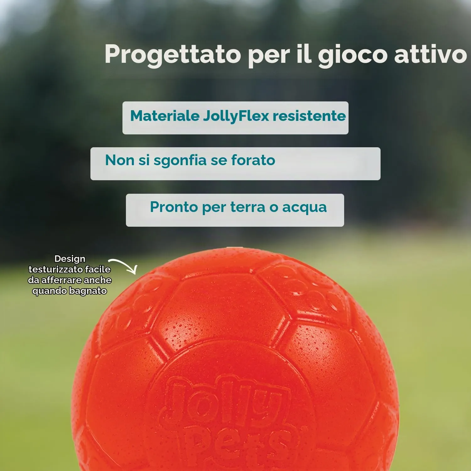 Jolly Pets Palla da Calcio per Cani, Arancione, Medium - immagine 6