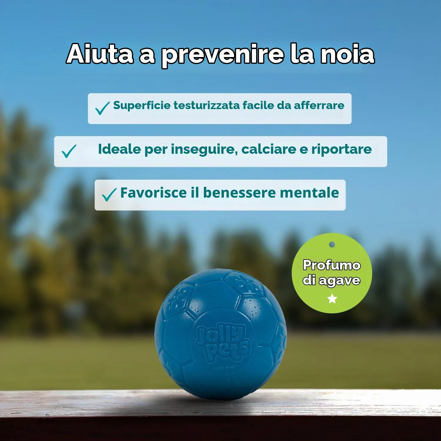 Jolly Pets Palla da Calcio per Cani, Large, Azzurro, SB08 Ocean - immagine 2