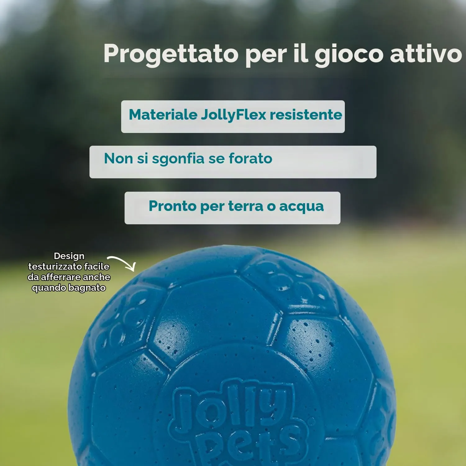Jolly Pets Palla da Calcio per Cani, Large, Azzurro, SB08 Ocean - immagine 7