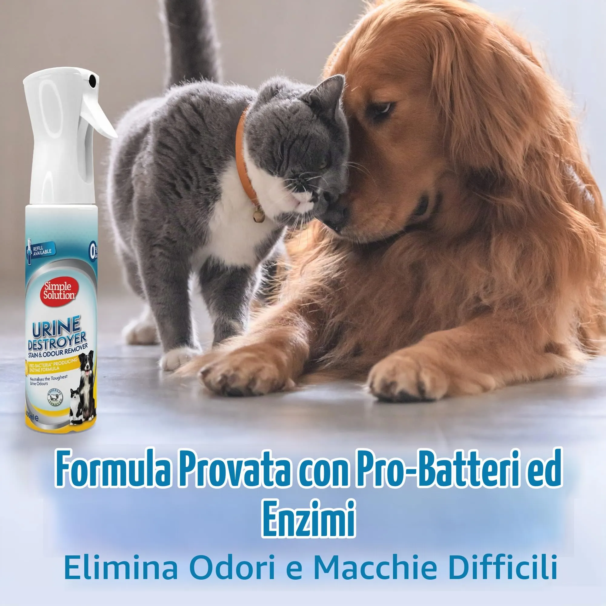 Simple Solution Spray Elimina Macchie e Odori di Urina Animali 400ml - immagine 6