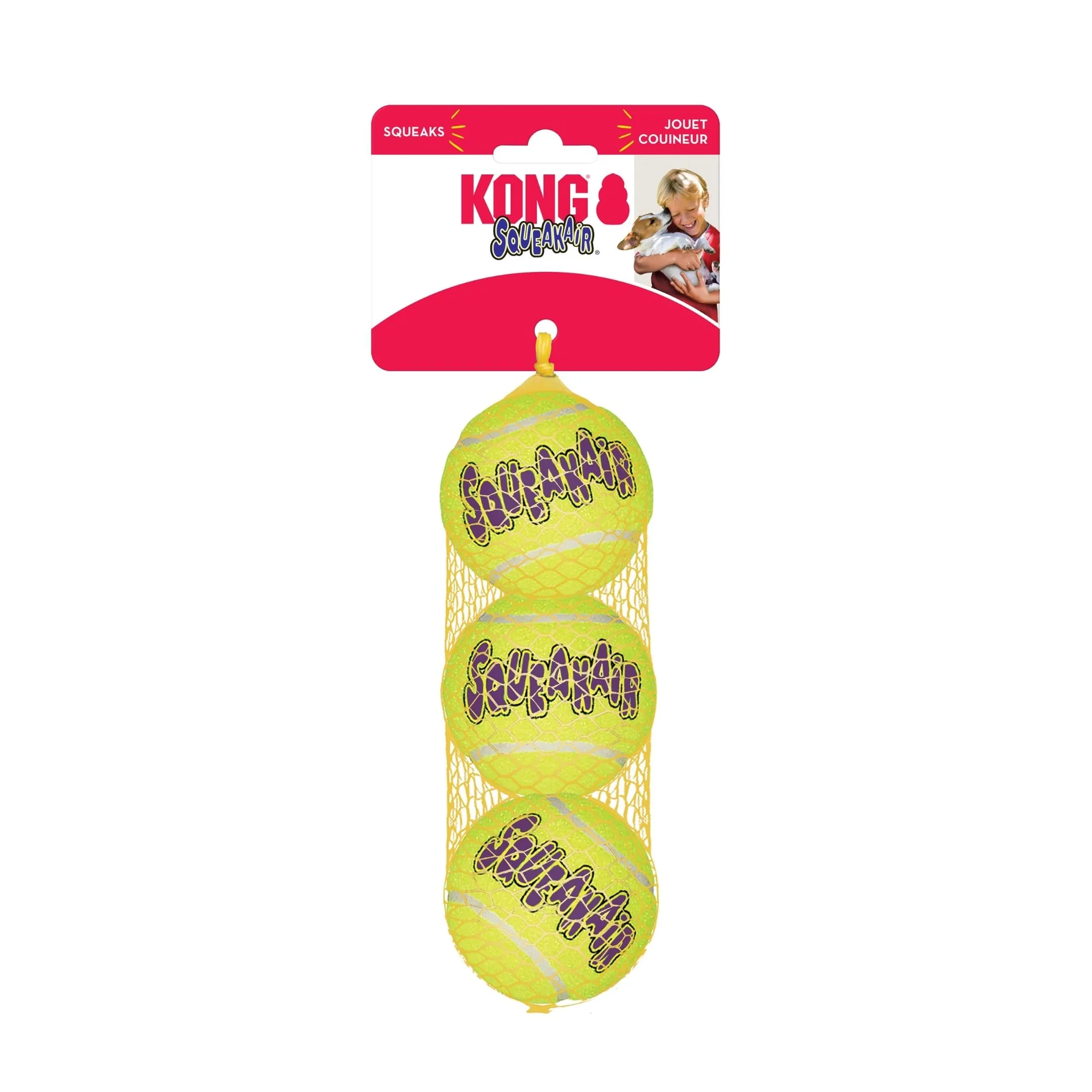 KONG Squeakair Balls, Medium (Pack of 3) - immagine 8