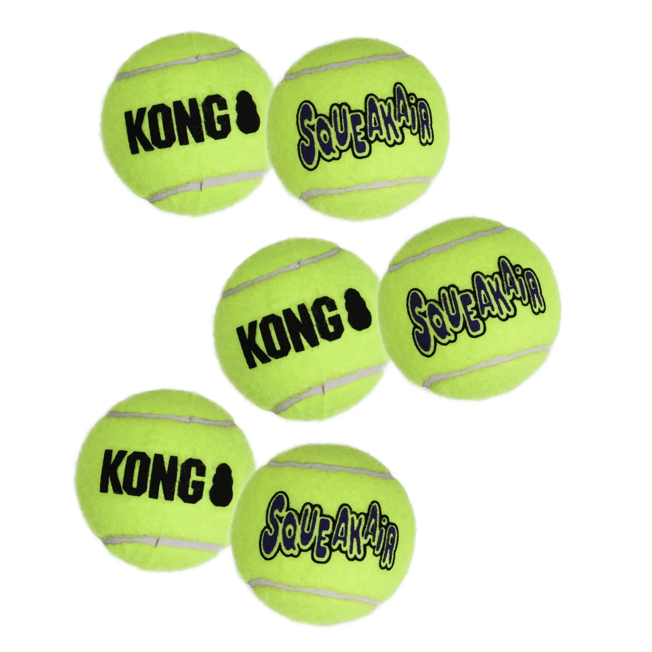 KONG Squeakair Balls Tennis Balls with Squeaker, Medium (Pack of 6) - immagine 1