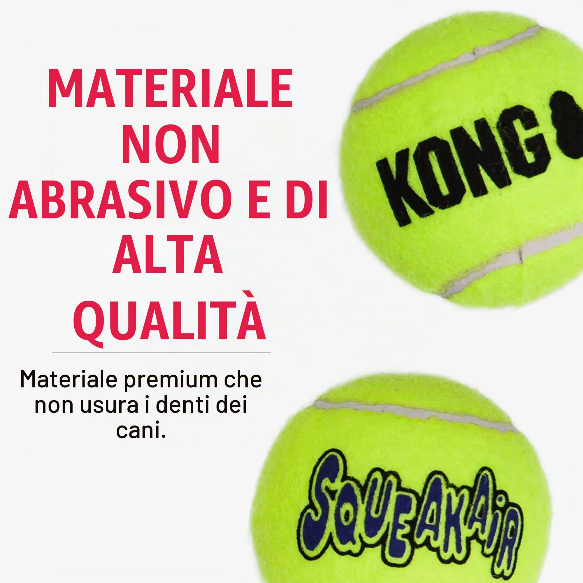 KONG Squeakair Balls Tennis Balls with Squeaker, Medium (Pack of 6) - immagine 6