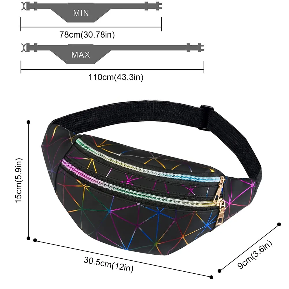 Flintronic Marsupio da Donna Impermeabile Regolabile Lucido per Running Viaggio e Outdoor - immagine 3