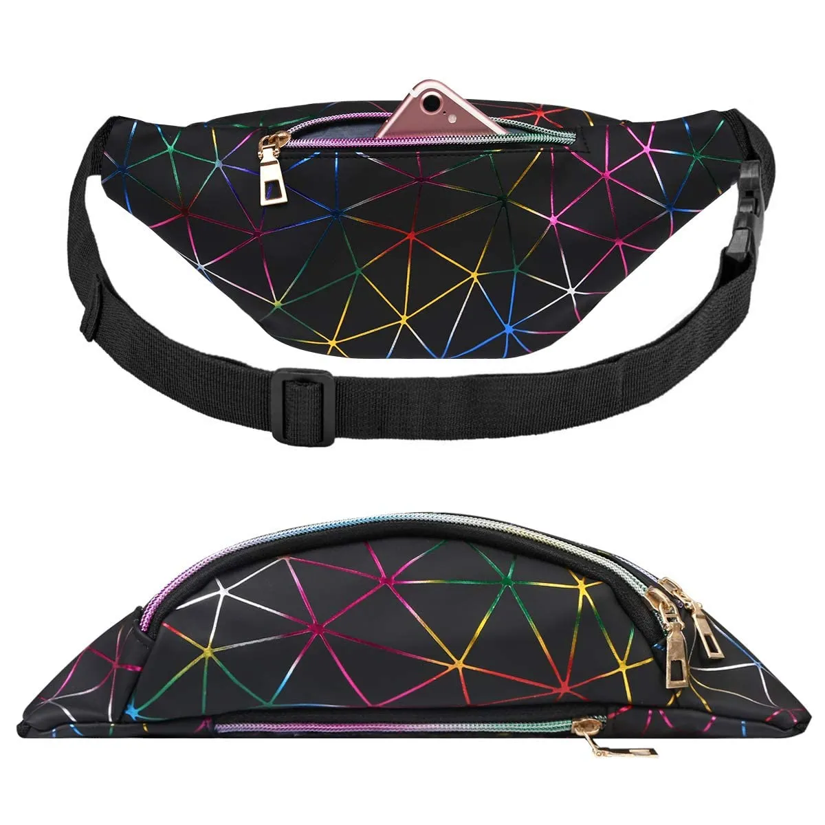 Flintronic Marsupio da Donna Impermeabile Regolabile Lucido per Running Viaggio e Outdoor - immagine 5