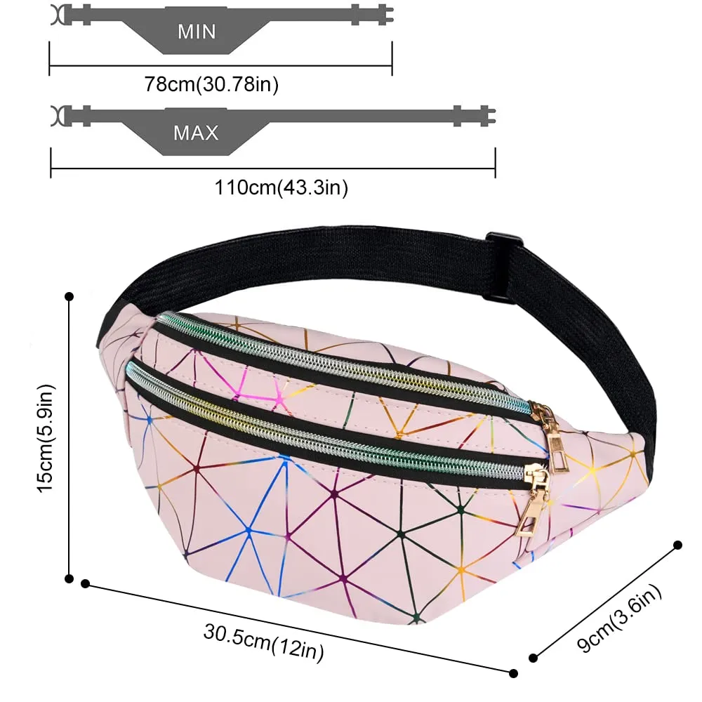 Flintronic Marsupio da Donna Impermeabile Regolabile Lucido per Running Viaggio e Campeggio - immagine 3