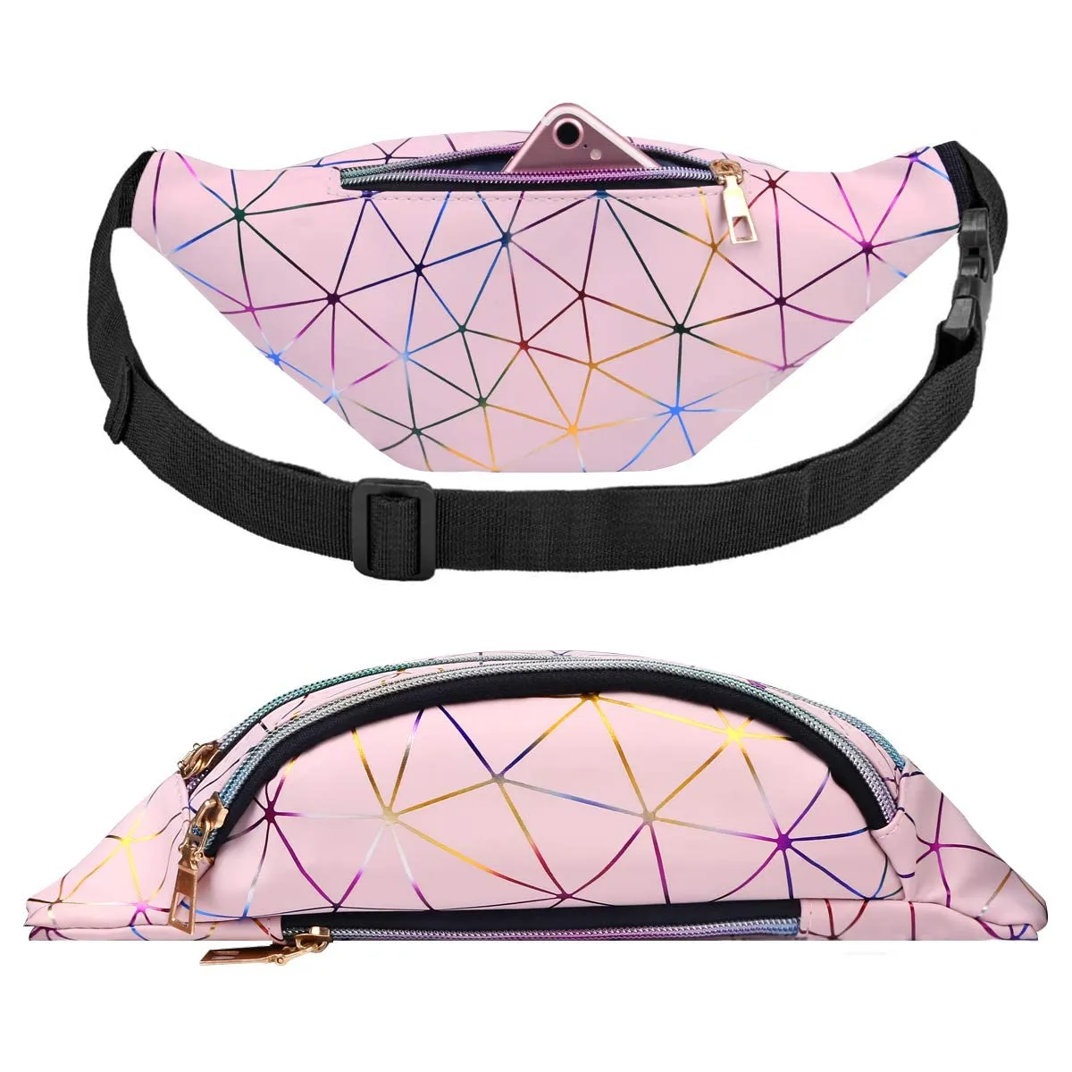 Flintronic Marsupio da Donna Impermeabile Regolabile Lucido per Running Viaggio e Campeggio - immagine 5