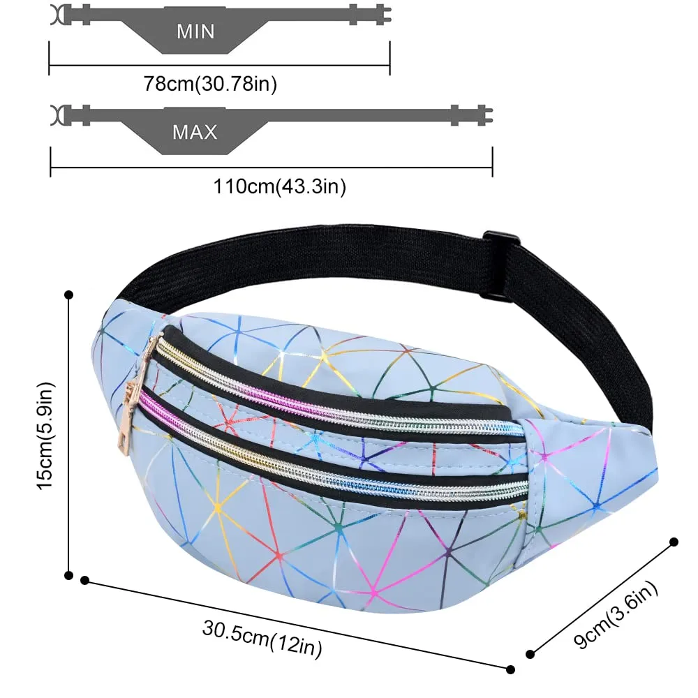 Flintronic Marsupio da Donna Impermeabile Regolabile Lucido per Running Viaggio Escursionismo Ciclismo - immagine 2