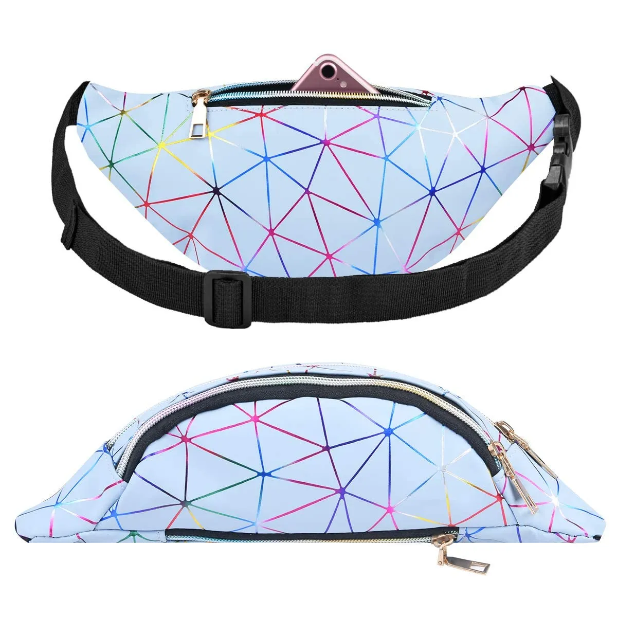 Flintronic Marsupio da Donna Impermeabile Regolabile Lucido per Running Viaggio Escursionismo Ciclismo - immagine 5