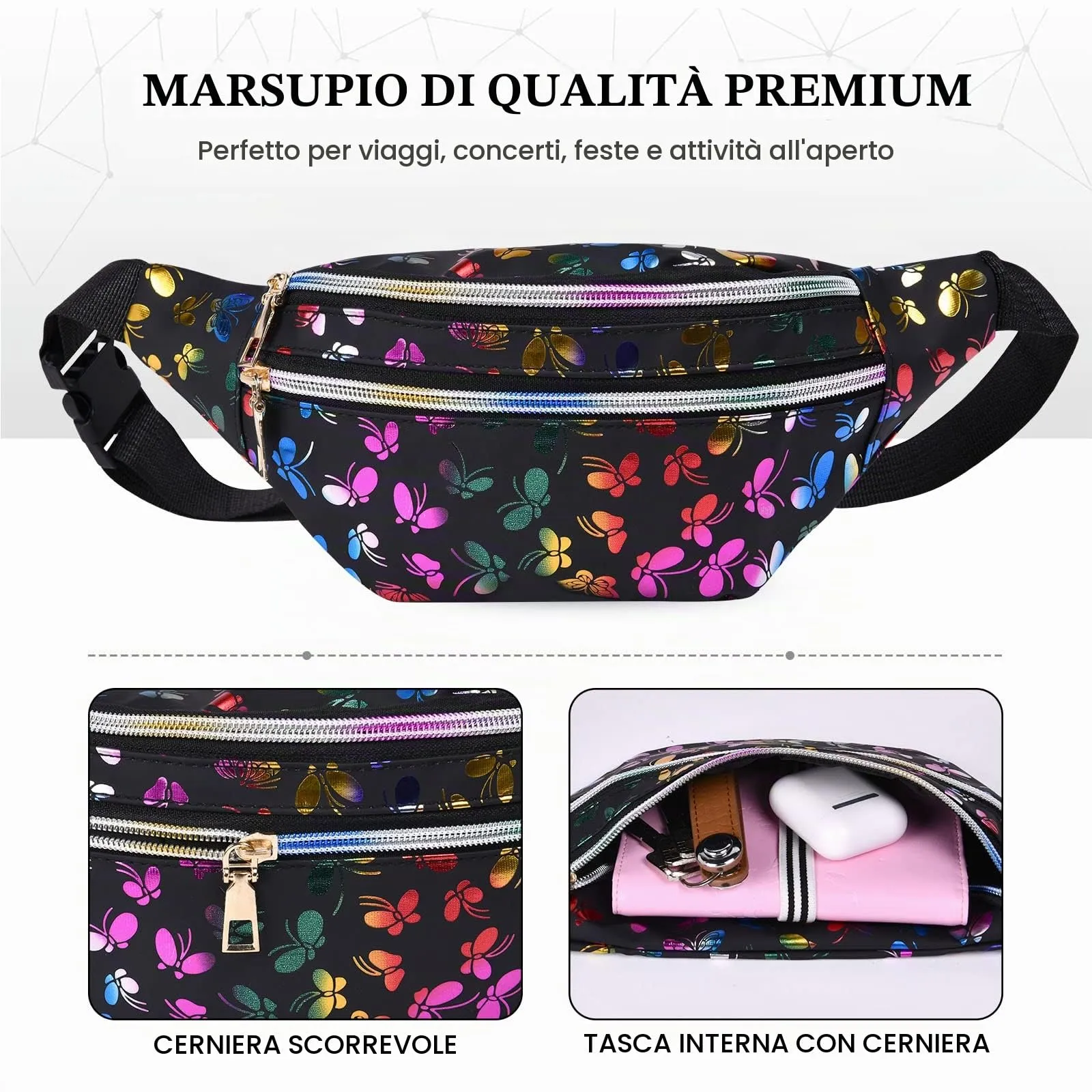 Flintronic Marsupio da Donna Sportivo Impermeabile Regolabile - immagine 2